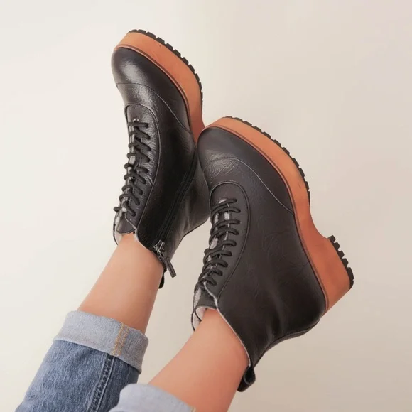 Kelsi Dagger Wise Black Platform Bootie black size 6.5 - Picture 3 of 9